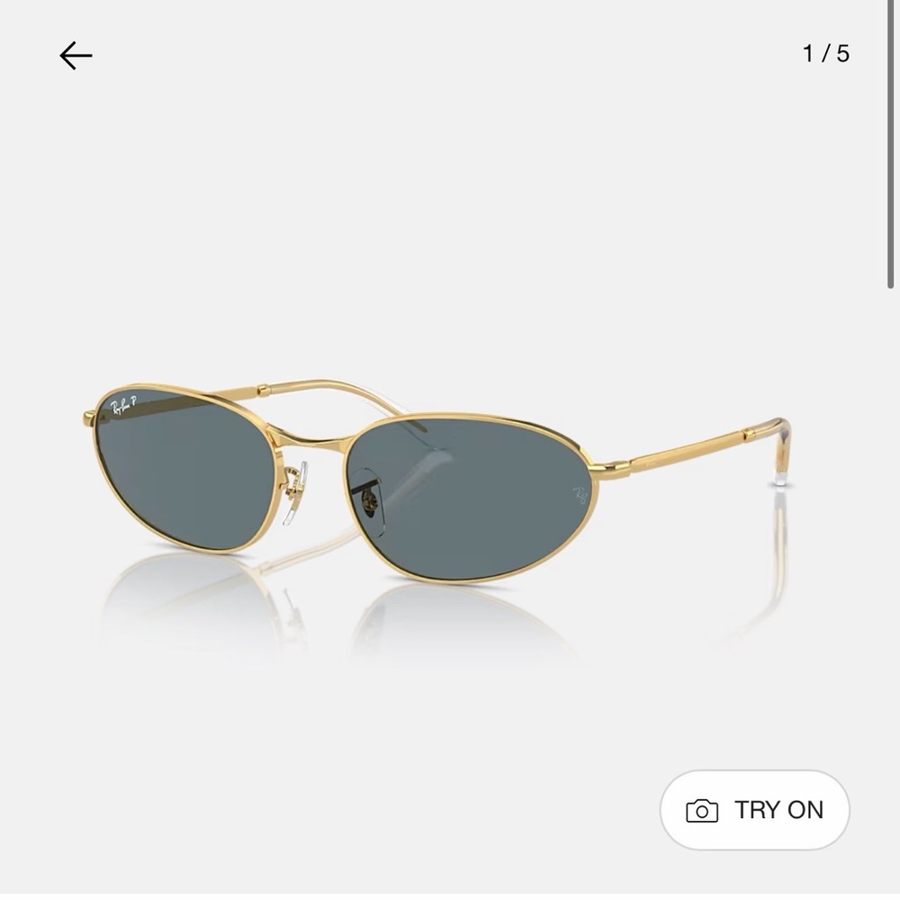 Ray-Ban Gold Frame Sunglasses with Dark Green Lenses